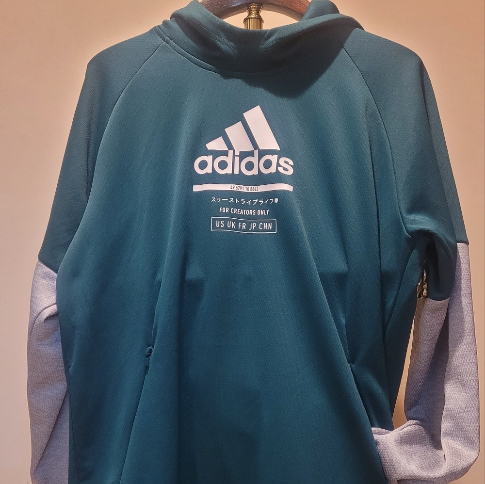 Adidas Layered Pullover Hoodie Size L